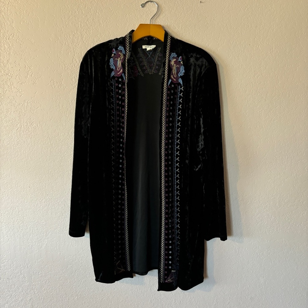 Tribal Jeans crushed velvet cardigan size XL